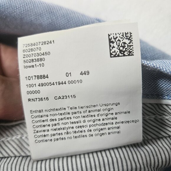 Hugo Boss Men's Size 38x34 Blue Linen Cotton Pants Iowa Regular Fit - Picture 10 of 15